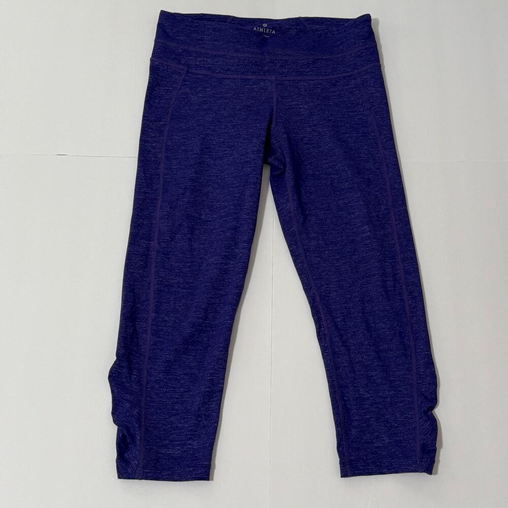 Athleta Capri Leggings, Heathered Midnight Blue/Purple, Size S